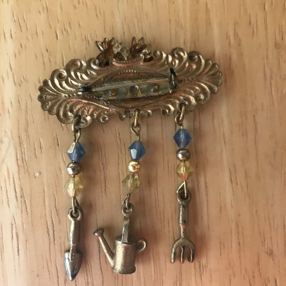 Gardener Pin Brooch Handmade VTG Gardening Tools - Picture 8 of 8